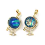 Brass Micro Pave Cubic Zirconia Pendants