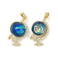 Brass Micro Pave Cubic Zirconia Pendants