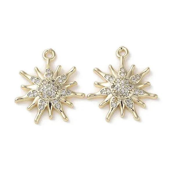 Brass Micro Pave Clear Cubic Zirconia Pendants