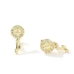 Chic Vintage Geometric Flower Brass Hoop Earrings