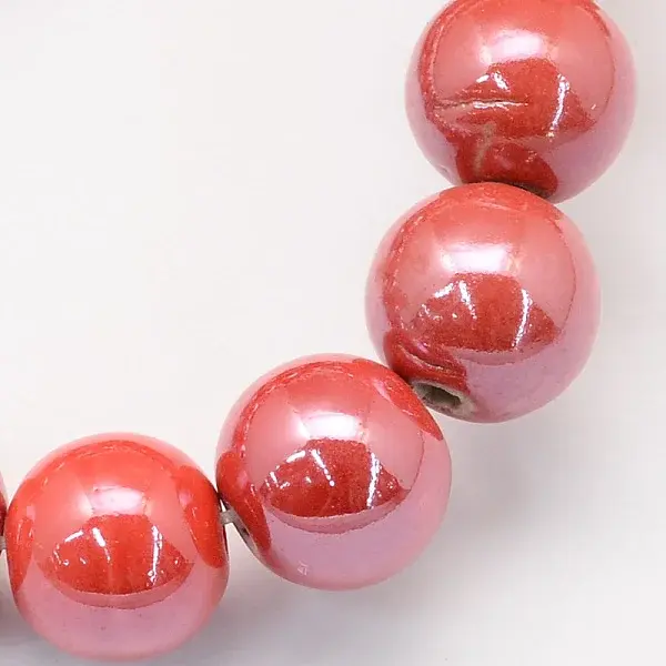 Pearlized Handmade Porcelain Round Beads