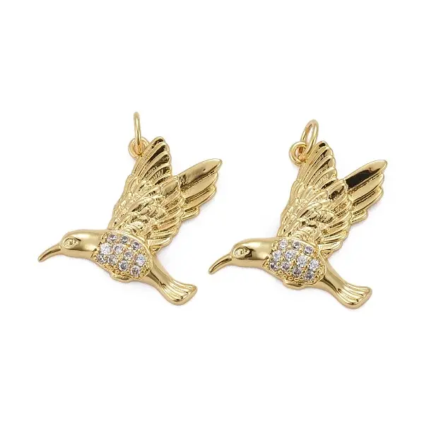 Brass Micro Pave Clear Cubic Zirconia Pendants