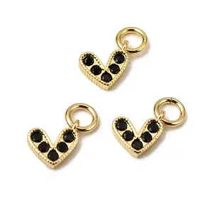 Brass Micro Pave Cubic Zirconia Charms
