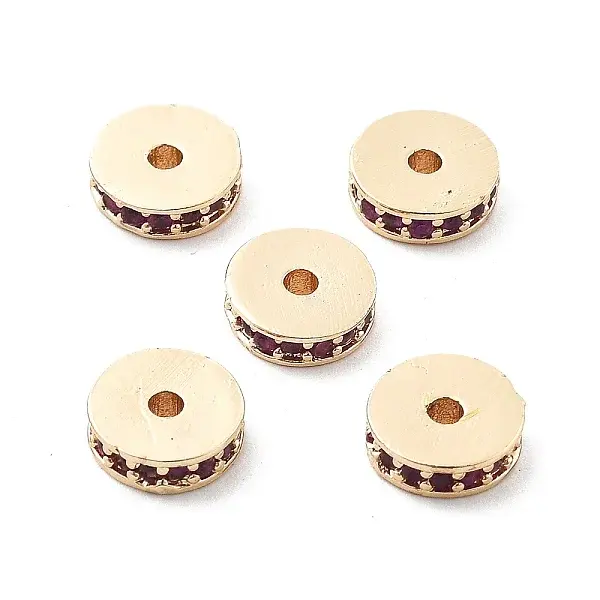 Brass Micro Pave Cubic Zirconia Beads