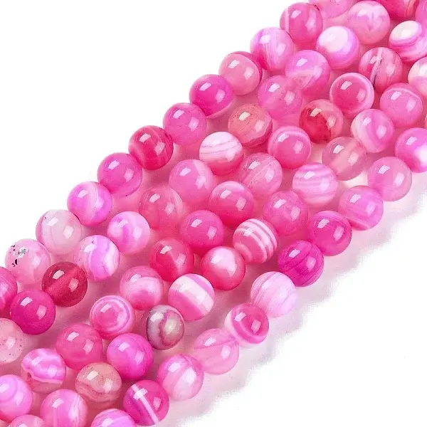 Natural Striped Agate/Banded Agate Beads Strands