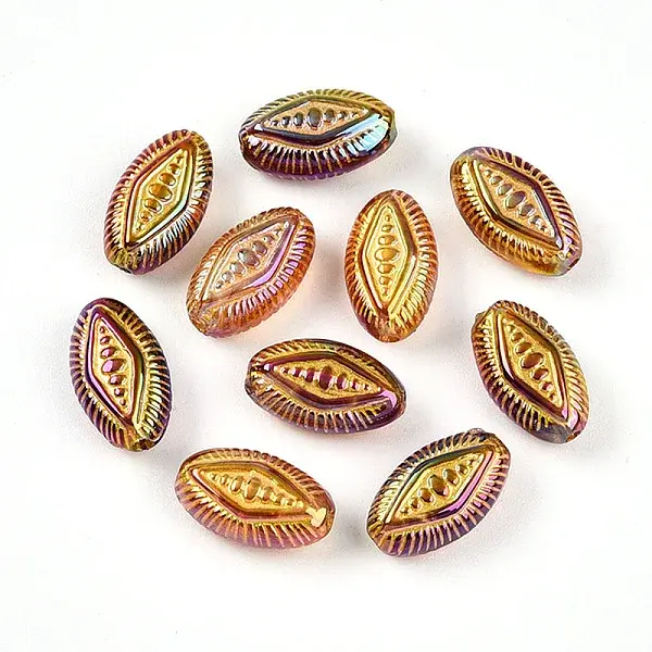 UV Plating Iridescent Opaque Acrylic Beads