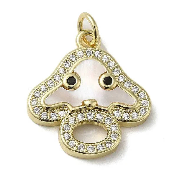 Brass Micro Pave Cubic Zirconia Pendants