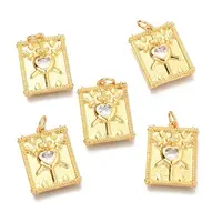 Brass Micro Pave Clear Cubic Zirconia Pendants