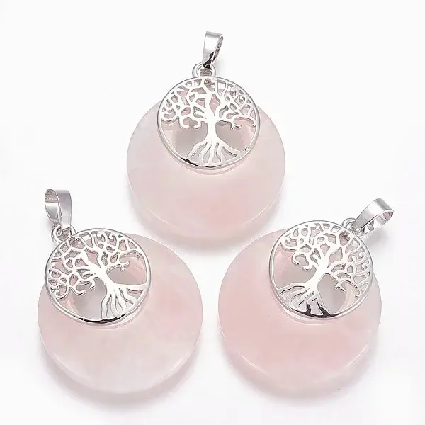 Natural Rose Quartz Pendants