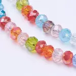 Mixed Electroplate Glass Faceted Rondelle Bead Strands