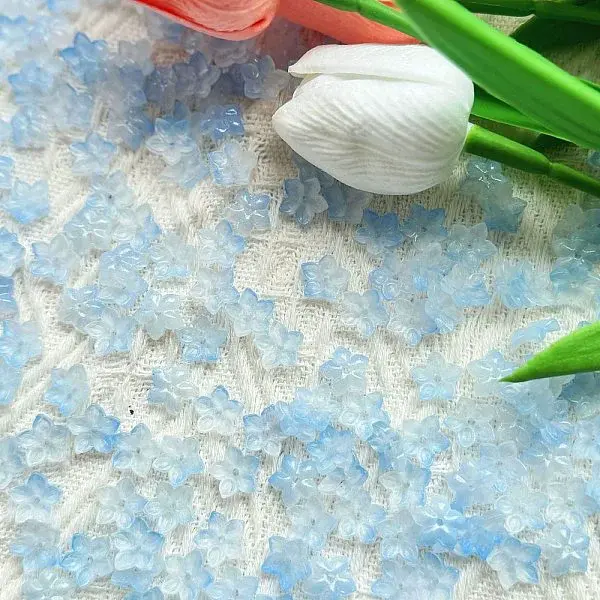 30Pcs Handmade Transparent Lampwork Beads