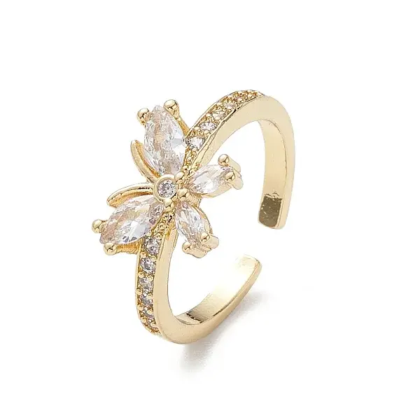 Butterfly Clear Cubic Zirconia Cuff Ring
