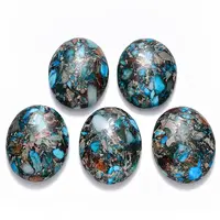 Synthetic Gold Line Imperial Jasper Cabochons