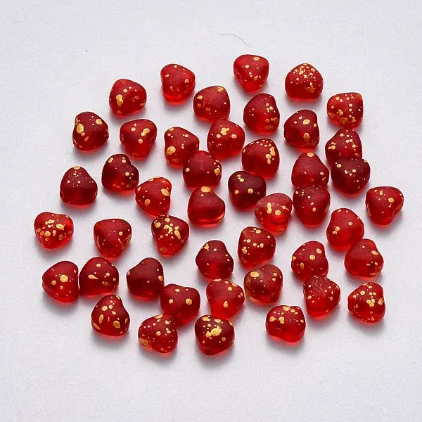 Transparent Spray Painted Glass Beads