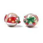Christmas UV Plating Opaque  Acrylic Beads