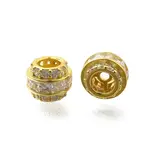 925 Sterling Silver Clear Cubic Zirconia Barrel Beads