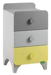 Komoda 3z raundo - šedá/žlutá