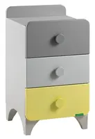 Komoda 3z raundo - šedá/žlutá