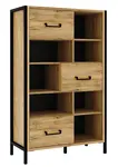 Knižnica i shelby - dub bartex/čierna