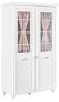 Dvojdverová šatníková skriňa s presklením ema - biela