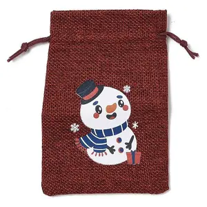Christmas Theme Jute Cloth Storage Bags