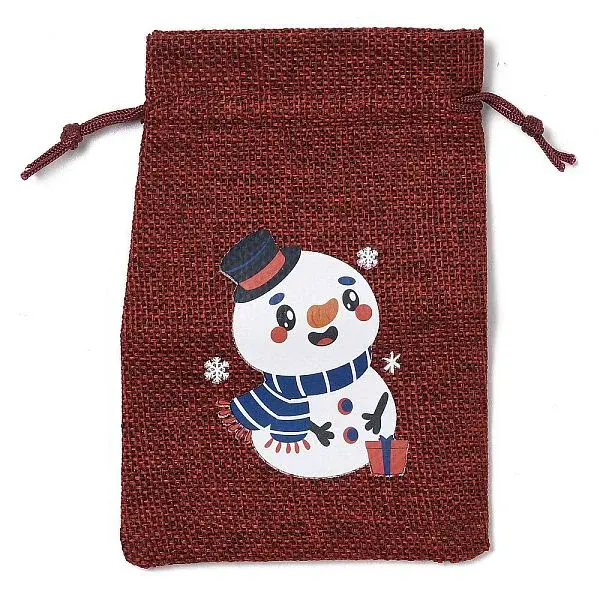 Christmas Theme Jute Cloth Storage Bags