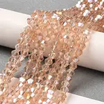 Transparent Electroplate Glass Beads Strands