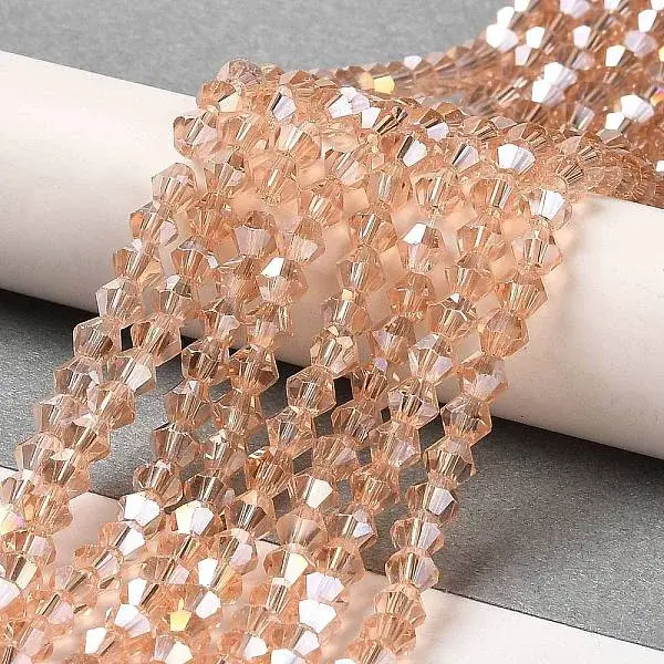 Transparent Electroplate Glass Beads Strands