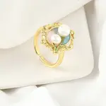 Brass Enamel Cuff Rings