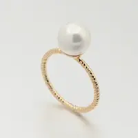 Brass Acrylic Pearl Finger Rings for Wedding Jewelry