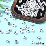 Acrylic Horizontal Hole Letter Beads