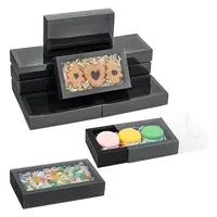 Foldable Paper Drawer Boxes with Clear Plastic Cover