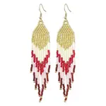 Bohemian Style TOHO Round Seed Tassel Dangle Earrings