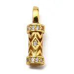 Brass Micro Pave Cubic Zirconia Cord End