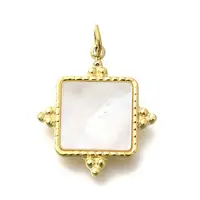 Ion Plating(IP) 304 Stainless Steel Pave Shell Pendants