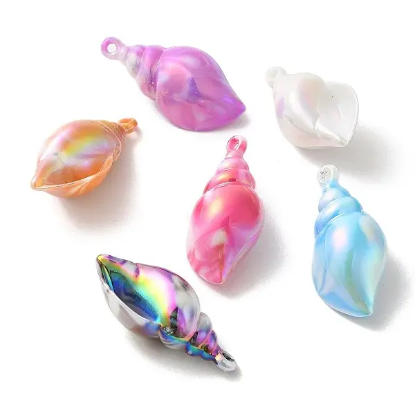 Plating UV Iridescent Acrylic Pendants