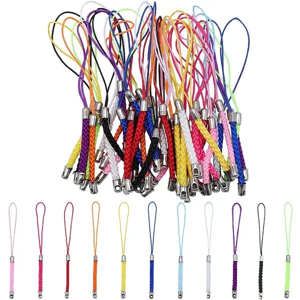 66Pcs 11 Colors Polyester Cord Mobile Straps