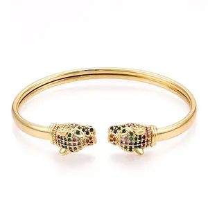 Brass Micro Pave Cubic Zirconia Cuff Bangles