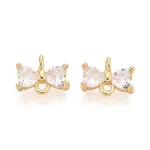 Brass Pave Clear Cubic Zirconia Connector Charms