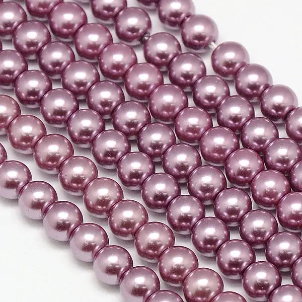 Eco-Friendly Dyed  Glass Pearl Round Beads Strands