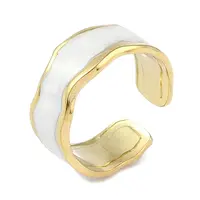 Ion Plating(IP) 304 Stainless Steel Enamel Cuff Finger Rings