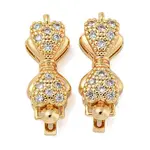 Bowknot Brass Micro Pave Clear Cubic Zirconia Box Clasps
