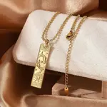 304 Stainless Steel Clear Cubic Zirconia Rectangle Constellation Pendant Necklaces for Women Men