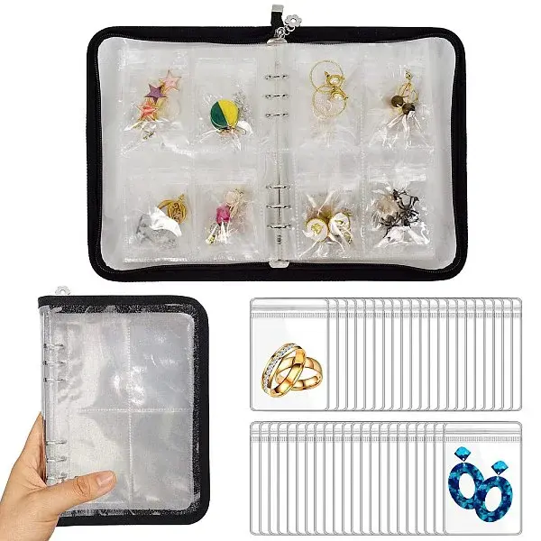 Transparent PVC Jewelry Organizer Storage Zipper Bags