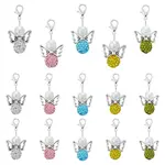 6 Sets Angel Polymer Clay & Glass Rhinestone Bead Pendant Decoration