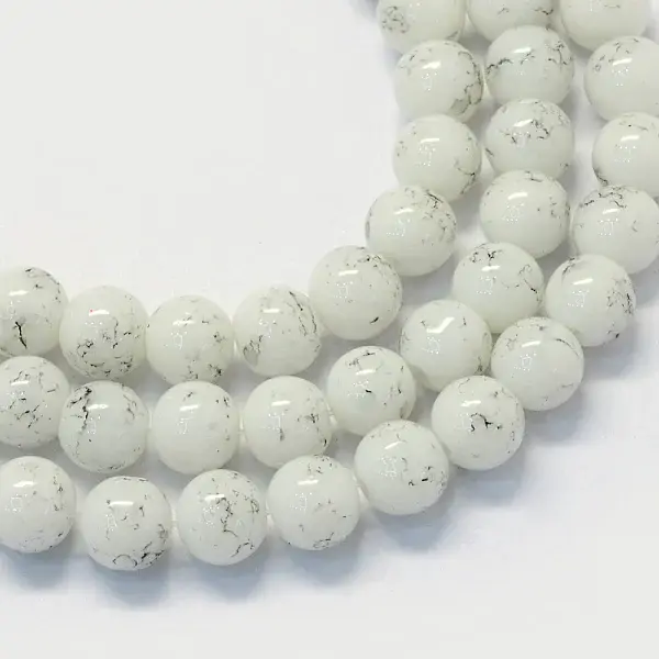 Baking Paint Glass Round Bead Strands