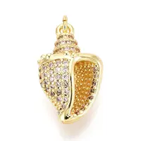 Brass Micro Pave Clear Cubic Zirconia Pendants