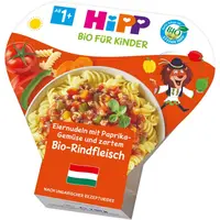 Hipp BIO vaječné rezance so zeleninou a paprikou a jemným BIO hovädzím mäsom detský príkrm 250 g