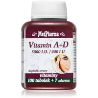 MedPharma Vitamín A+D (5000 I.U./400 I.U.) tobolky na podporu zdravia zraku 107 cps