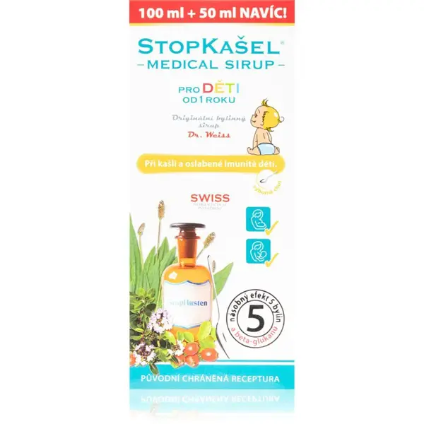 Dr.Weiss STOPKAŠEL Medical sirup od 1 roku sirup pri nádche a prechladnutí 150 ml